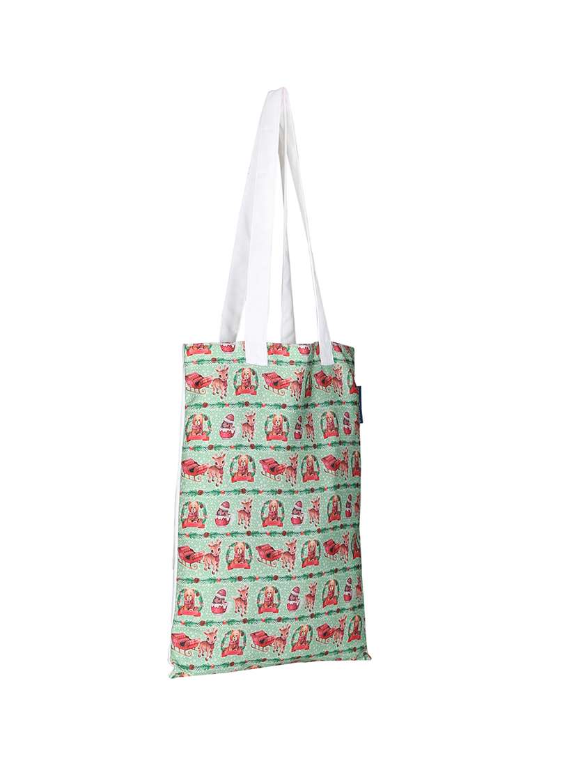 white polyester printed tote - 13710060 - Standard Image - 3