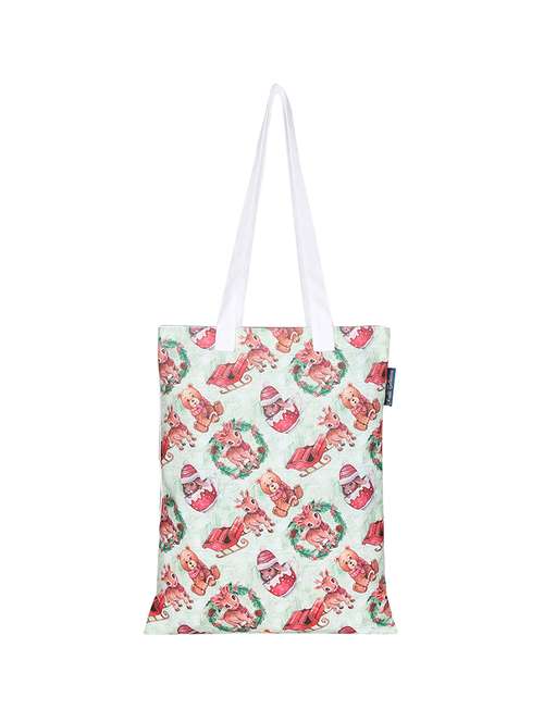 white polyester printed tote - 13710061 -  Standard Image - 0