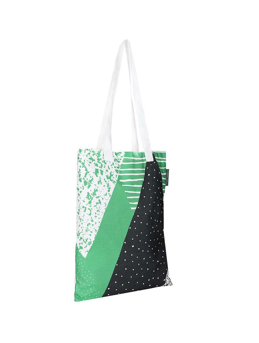 white polyester printed tote - 13710068 - Standard Image - 3