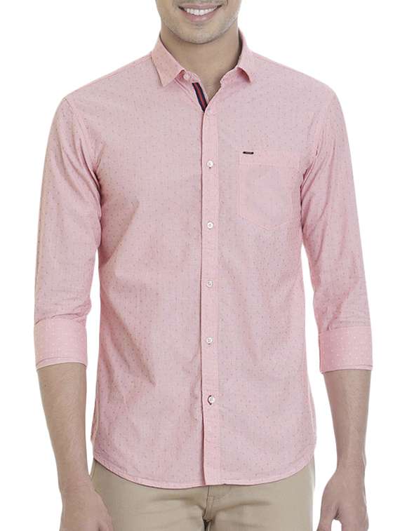 orange cotton casual shirt