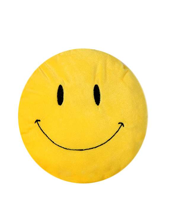 Buy online Skylofts Soft Smiling Emoji Yellow Cushion Pillow