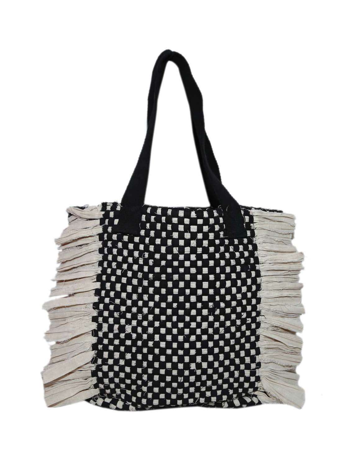 Black cotton regular tote