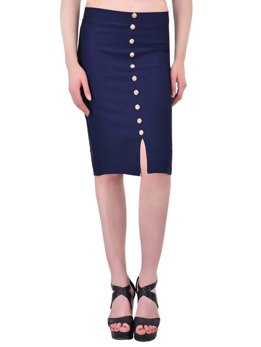 dark blue lycra pencil skirt - 13714679 - Zoom Image - 0