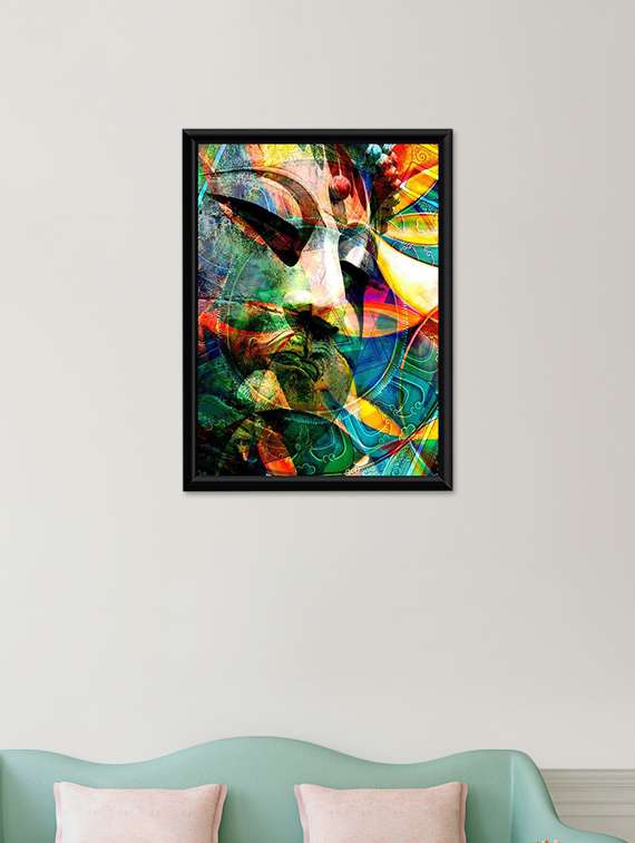 gautam buddha wall poster (with frame)