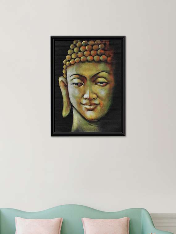 gautam buddha wall poster (with frame)