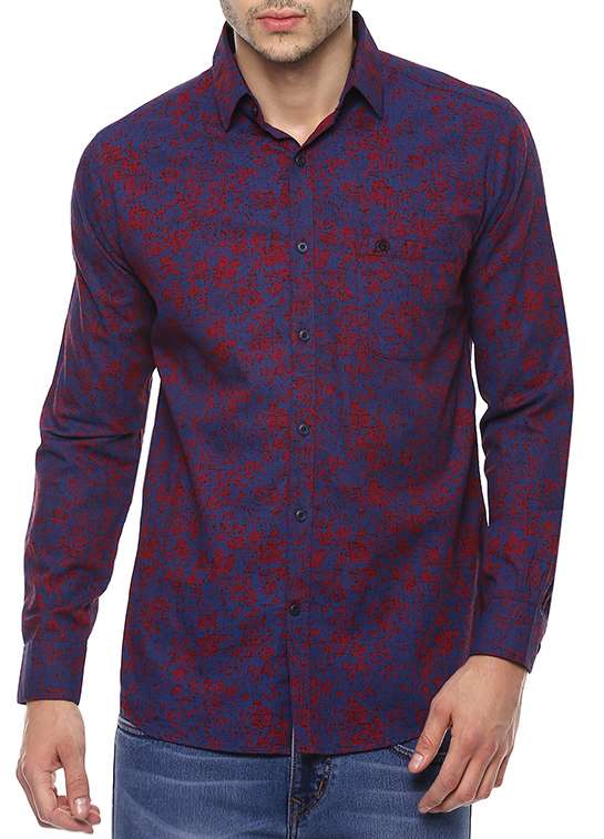 purple cotton casual shirt