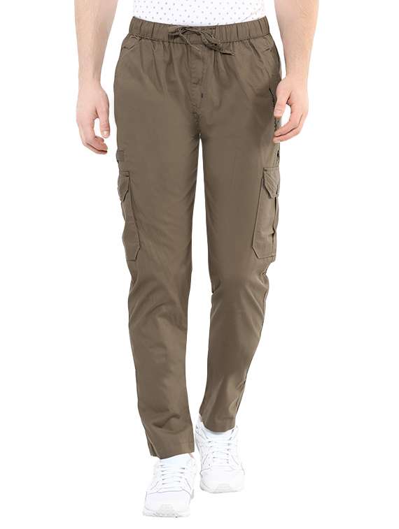 brown cotton cargos casual trouser