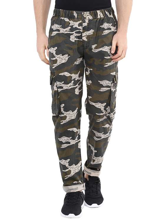 grey cotton casual trousers