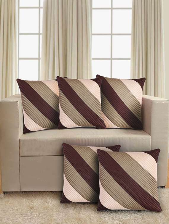 brown jute cushion cover set of 5