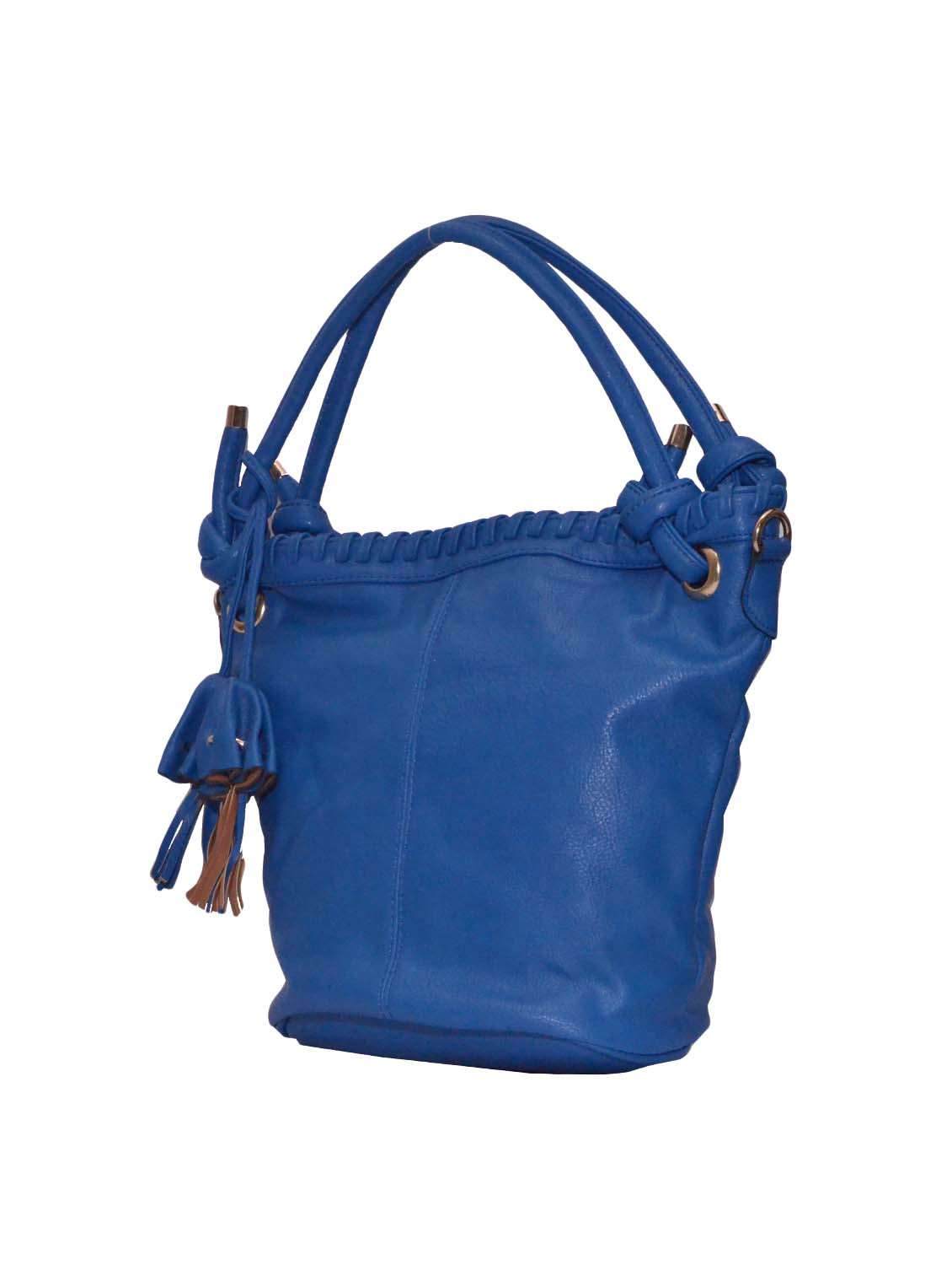 blue leatherette regular handbag - 13728072 -  Standard Image - 3