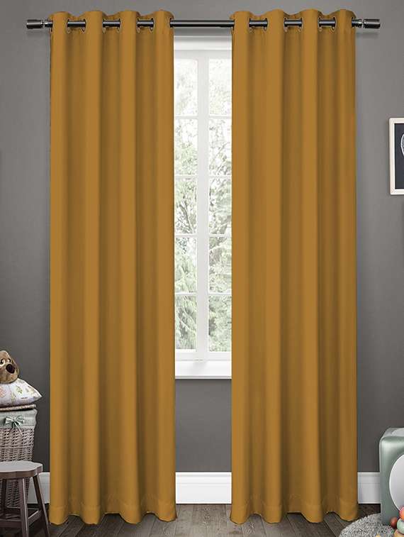 Buy Online American Elm Glorious Orange Grommet 2 Panel Blackout