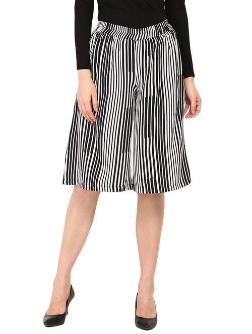 black stripped culottes capri - 13732973 - Standard Image - 0