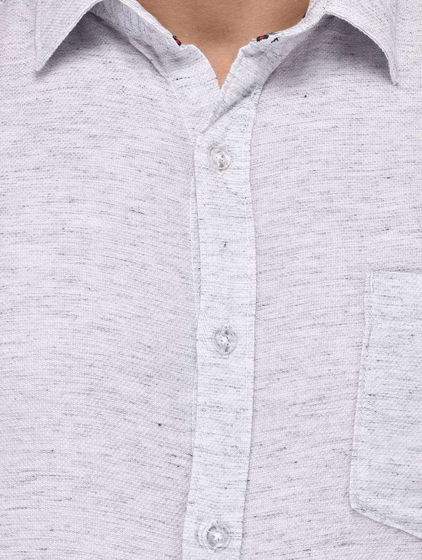 mens self design casual shirt - 13733542 - Standard Image - 3