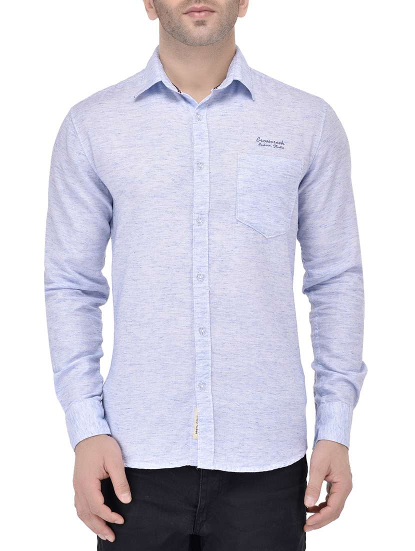mens melange casual shirt