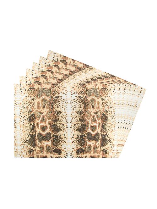 brown printed cotton canvas placemats for dining table - 13734238 -  Standard Image - 0