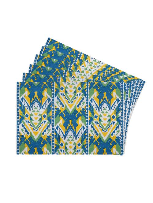multicolour printed cotton canvas placemats for dining table - 13734240 -  Standard Image - 0