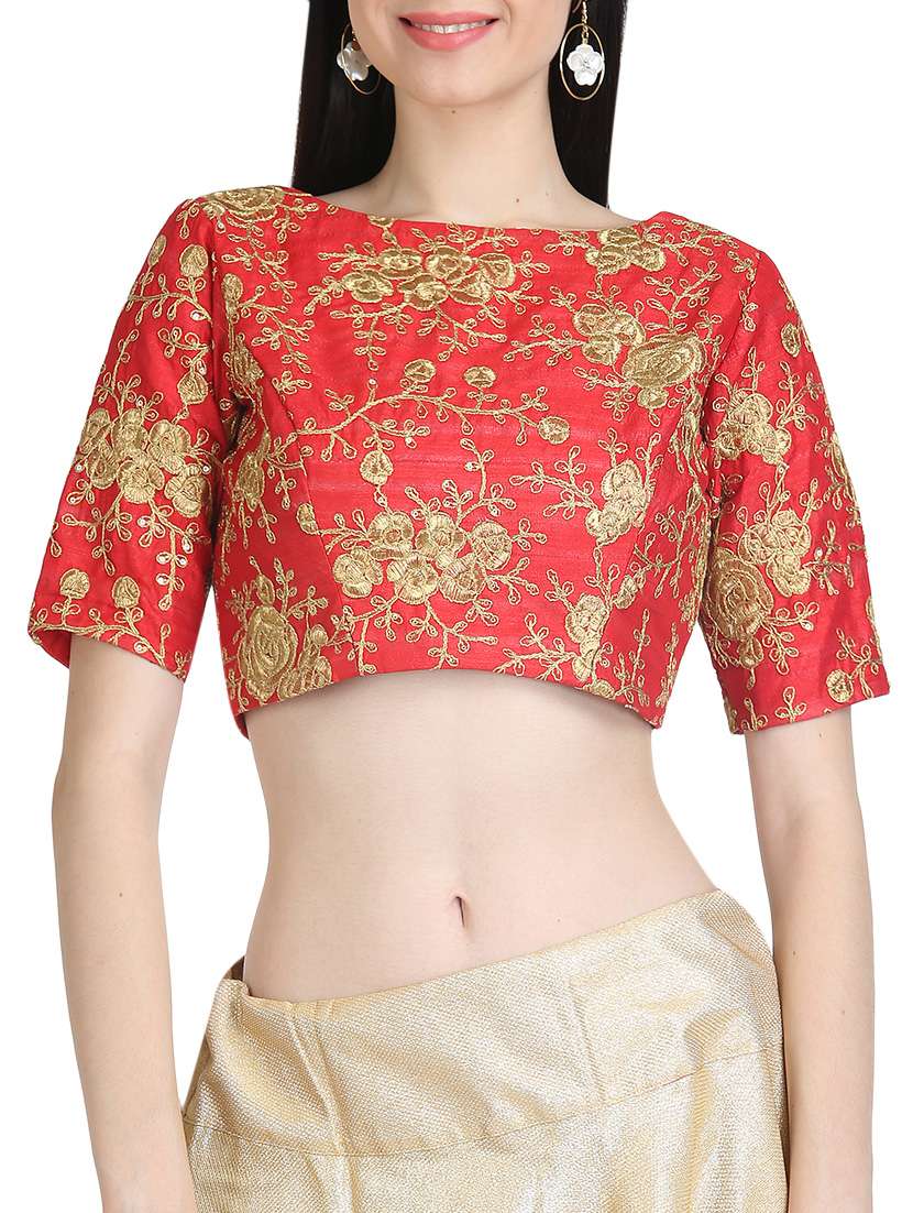 KAANCHIE NANGGIA red embroidered stitched blouse