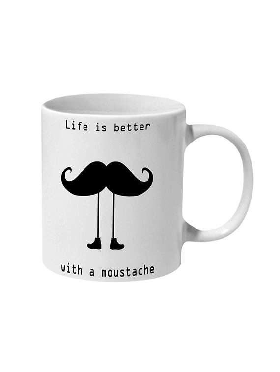mooch wale life is better with a moustache ceramic mug