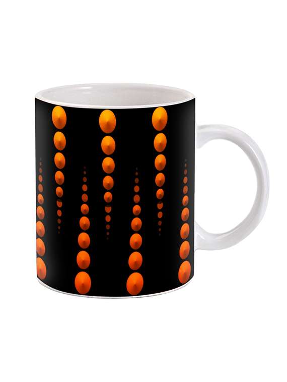 mooch wale black orange pattern ceramic mug