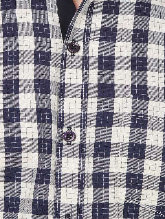 navy blue cotton casual shirt - 13739528 - Standard Image - 3