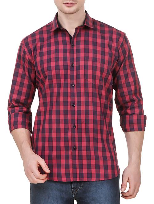 red cotton casual shirt - 13739531 -  Standard Image - 0