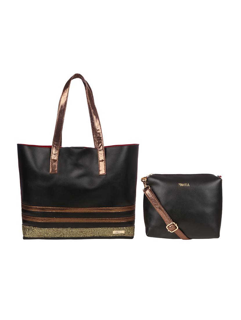 black leatherette regular tote - 13740704 - Zoom Image - 0