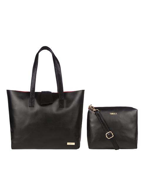 black leatherette regular tote - 13740709 - Standard Image - 0