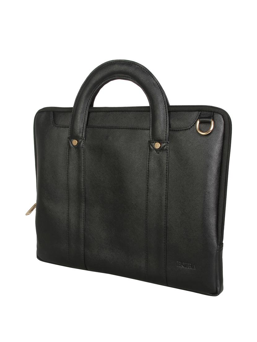 black leatherette laptop bag - 13740746 - Standard Image - 3
