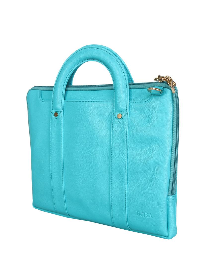blue leatherette laptop bag - 13740747 - Standard Image - 3