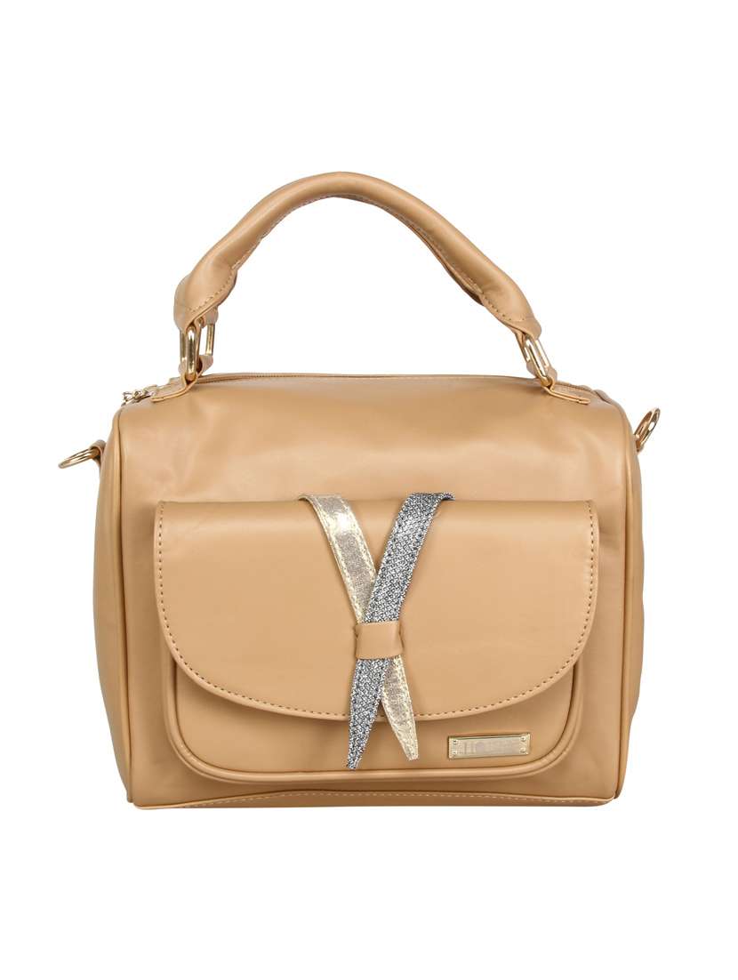 beige leatherette regular handbag - 13740751 - Zoom Image - 0