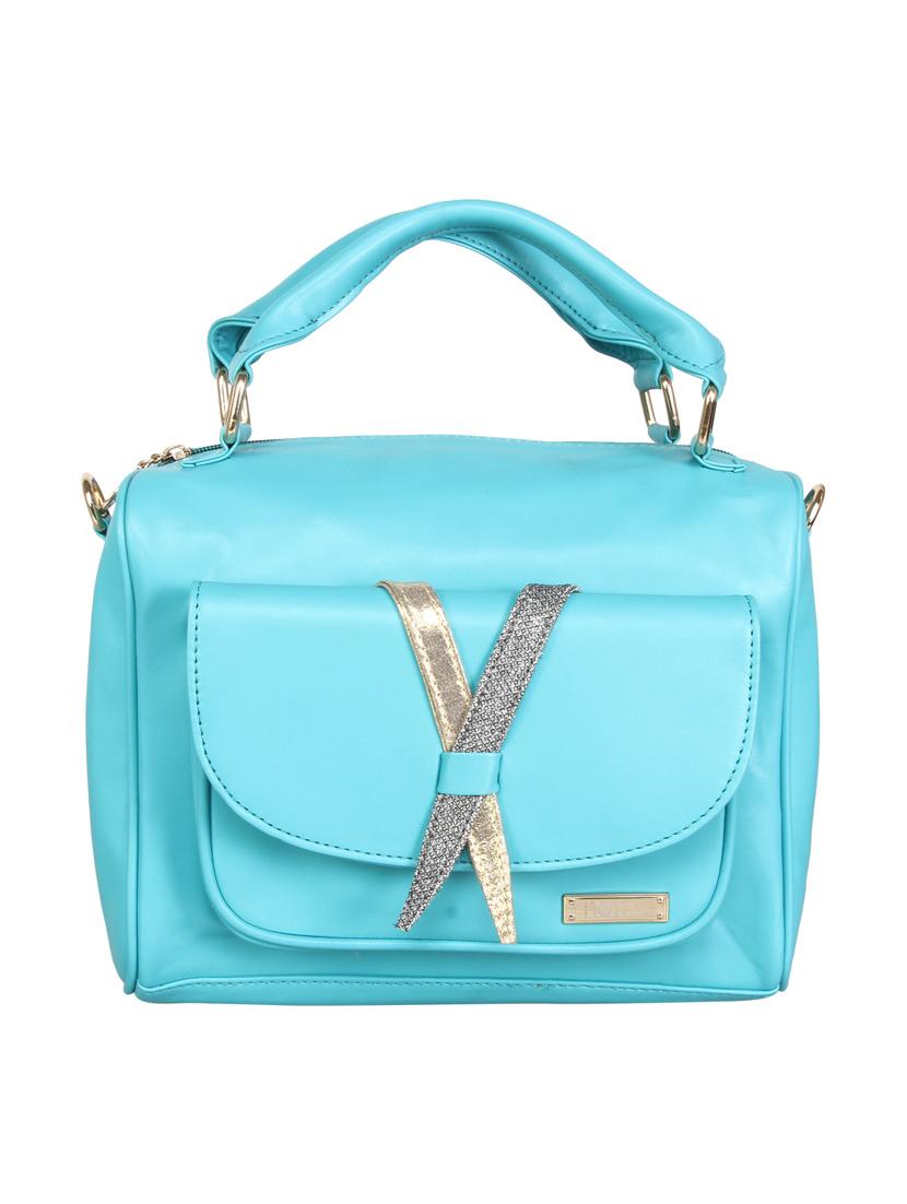 blue leatherette regular handbag - 13740752 -  Zoom Image - 0
