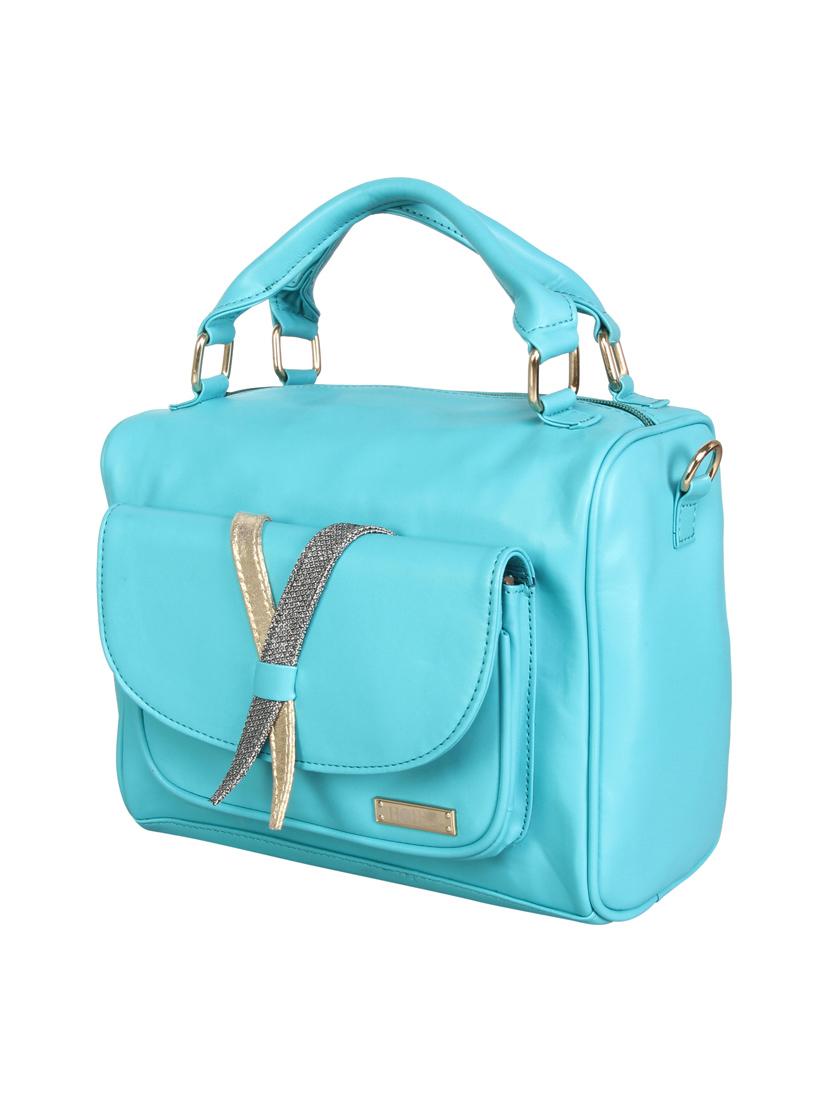 blue leatherette regular handbag - 13740752 - Standard Image - 3