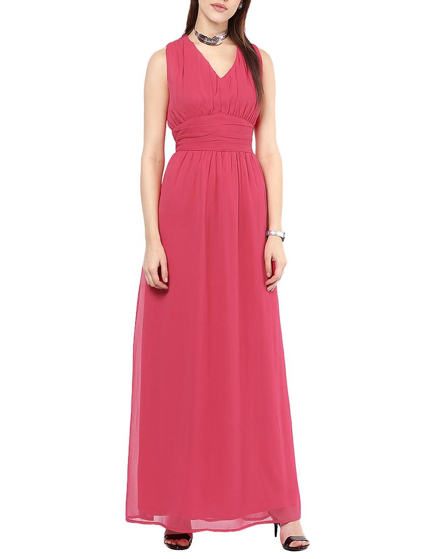 tie back gathered maxi dress - 13741077 -  Zoom Image - 0