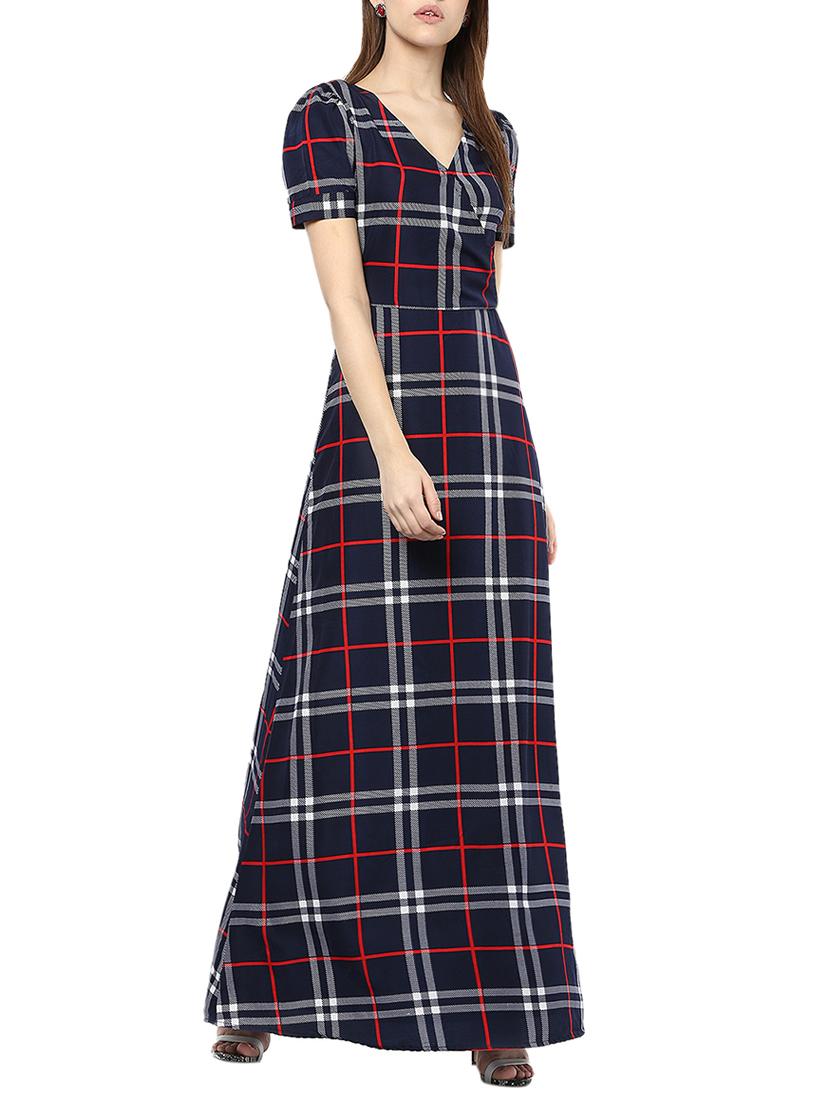 tie back checkered  maxi dress  - 13741080 -  Zoom Image - 0