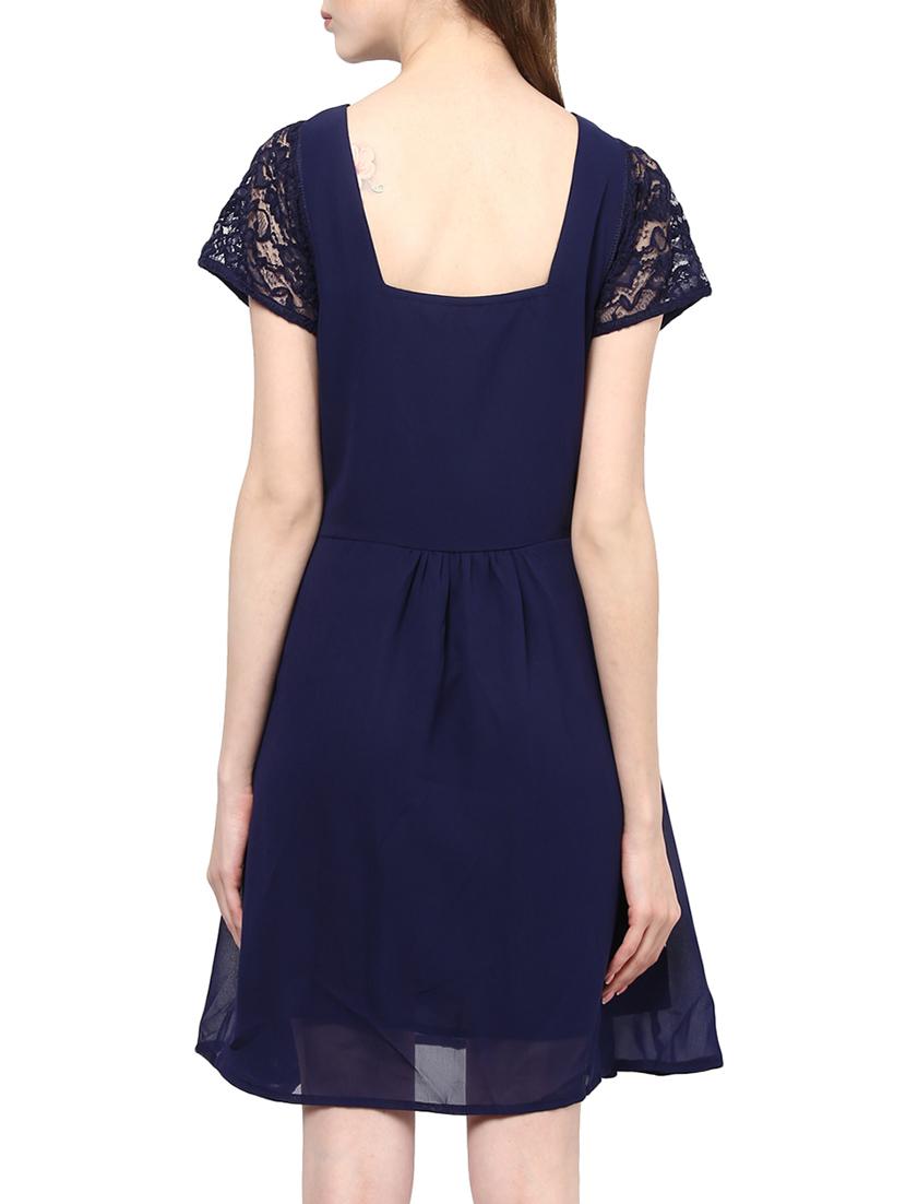 lace detail a-line dress - 13741102 - Standard Image - 3