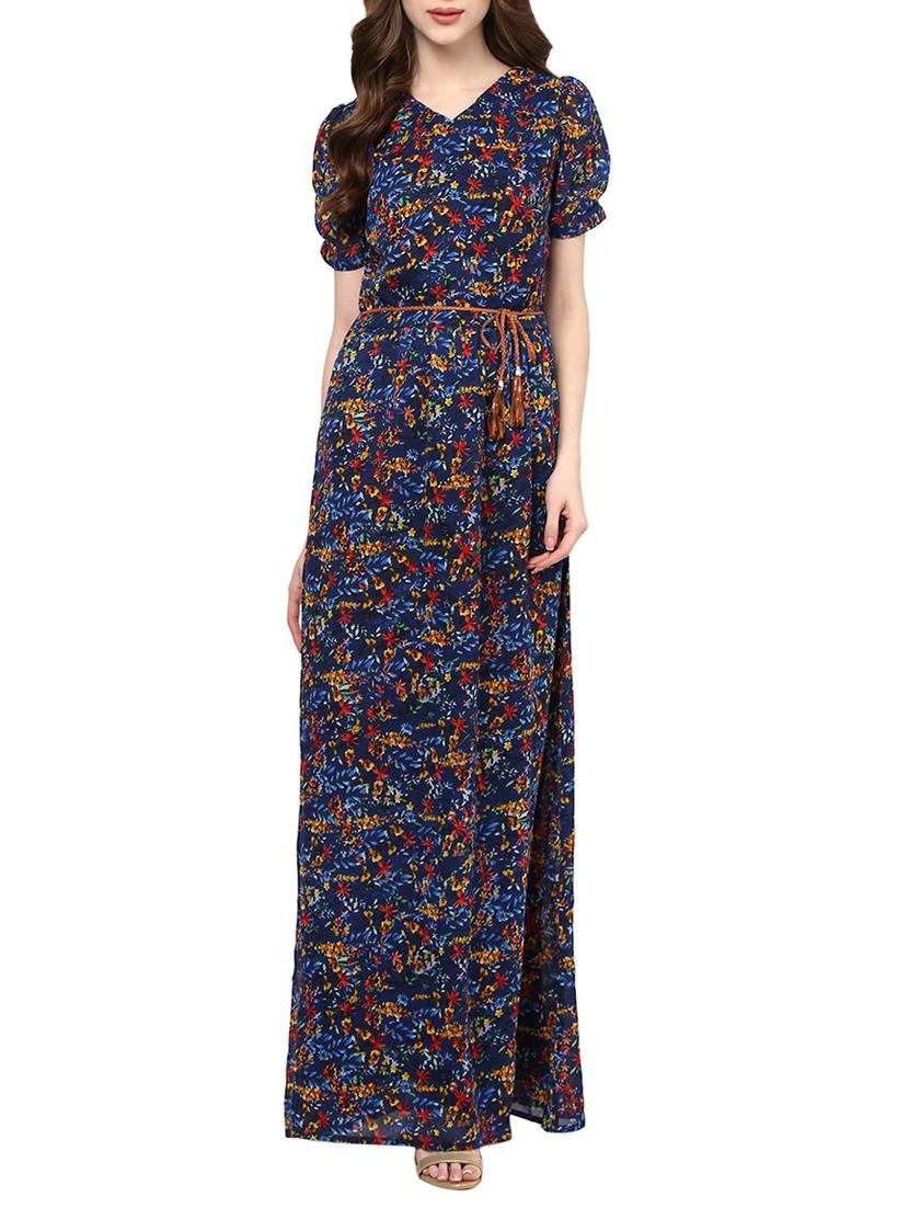 blue georgette dress - 13741107 -  Zoom Image - 0