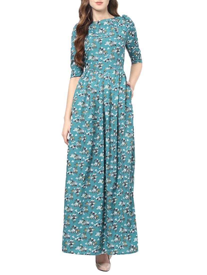 tie back floral maxi dress - 13741110 - Zoom Image - 0