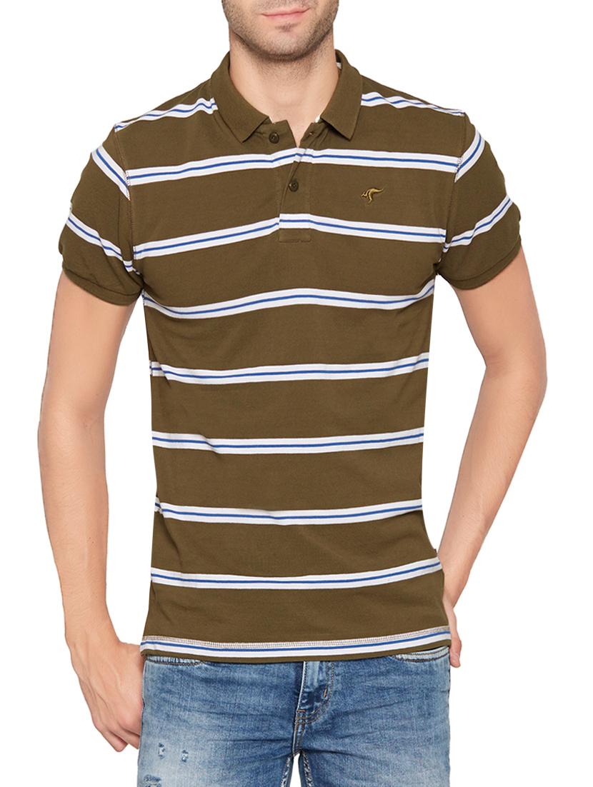 brown cotton striped t-shirt - 13747806 - Zoom Image - 0