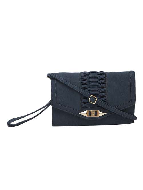 blue leatherette regular clutch - 13756893 -  Standard Image - 0