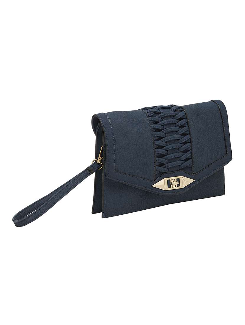 blue leatherette regular clutch - 13756893 - Standard Image - 3