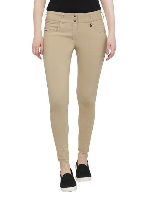 beige cotton trousers - 13758186 - Standard Image - 0