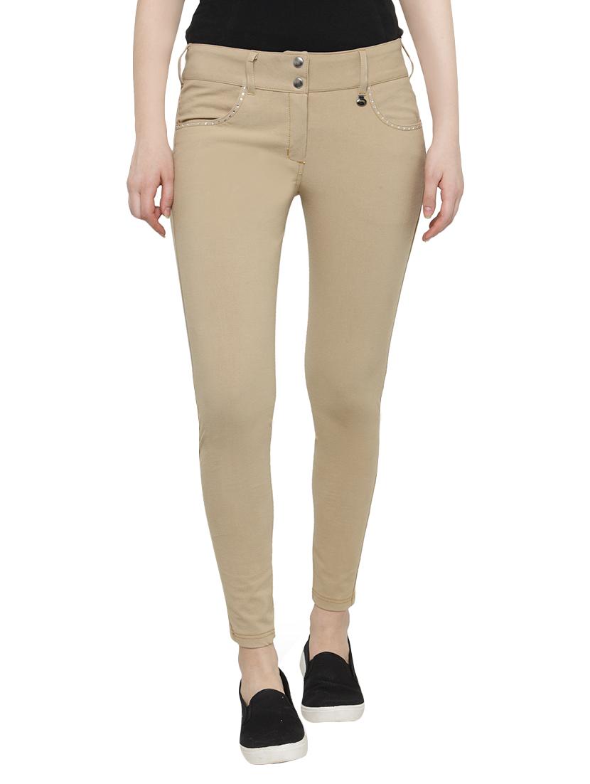 beige cotton trousers - 13758186 - Zoom Image - 0
