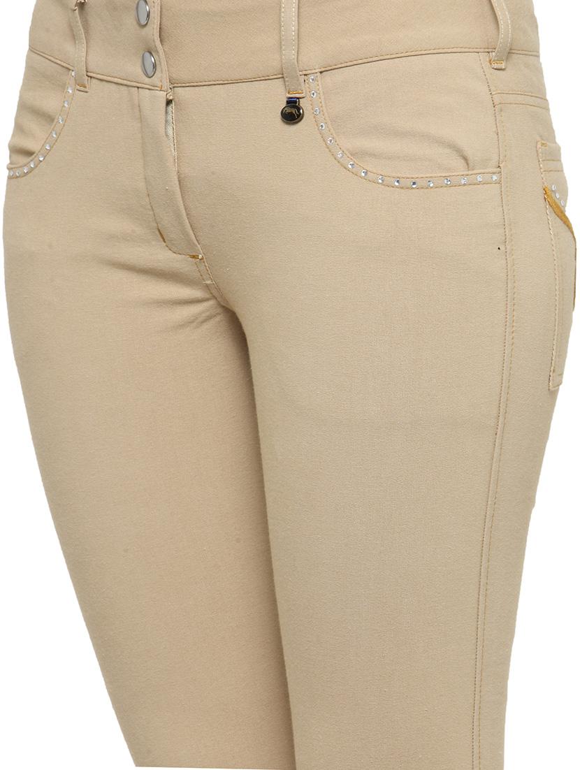 beige cotton trousers - 13758186 - Standard Image - 3