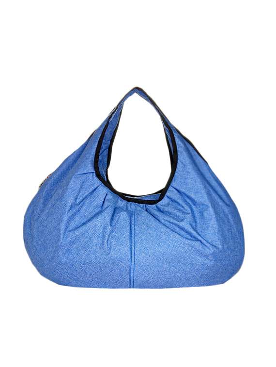 blue polyester hobo handbag