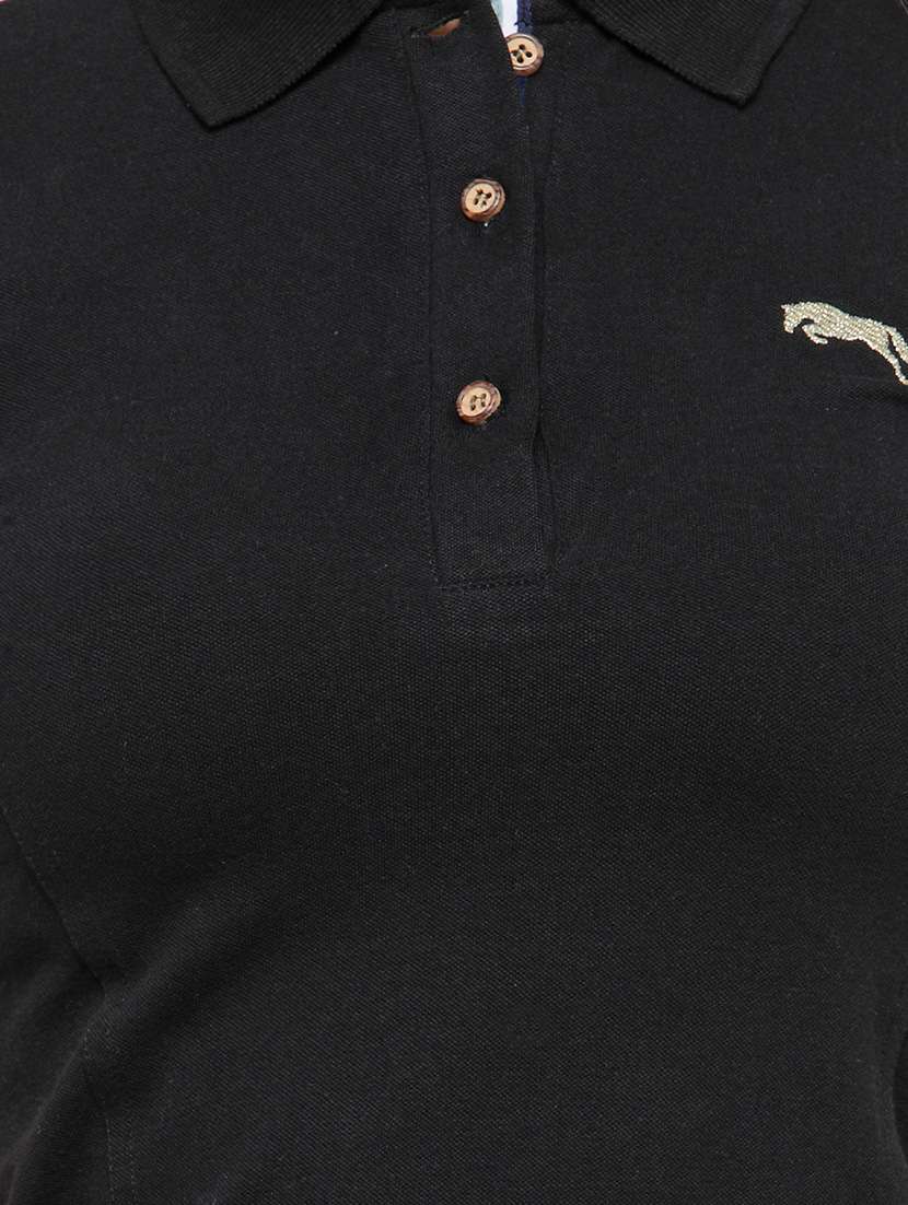 black cotton regular tshirt - 13760001 -  Standard Image - 3