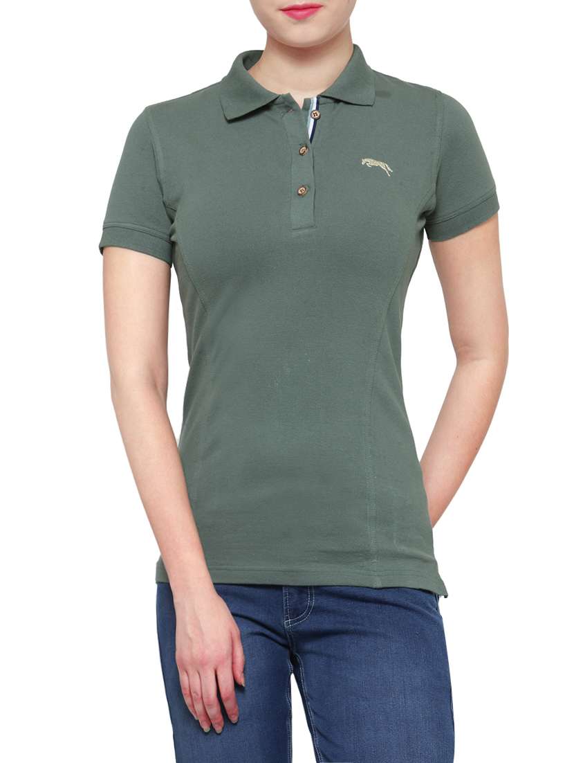 green cotton regular tee