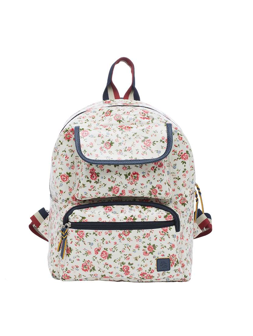 white canvas fashion backpack