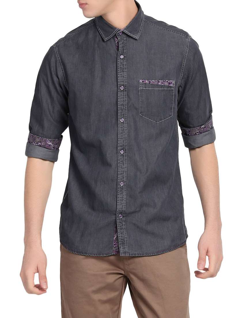 blue cotton casual shirt