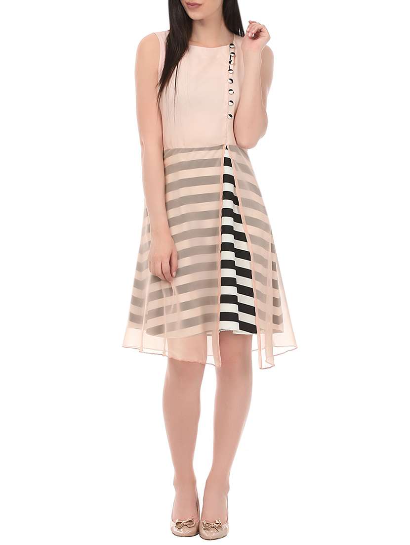 striped a-line dress