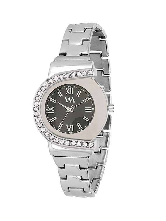 watch me black dial silver metal watch for women and girls wmal-196 - 13768774 - Zoom Image - 0